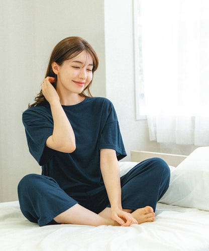 【半袖 上下セット｜レディース】リカバリーウェア｜PRIME SLEEP｜半袖トップス + 8分丈パンツ